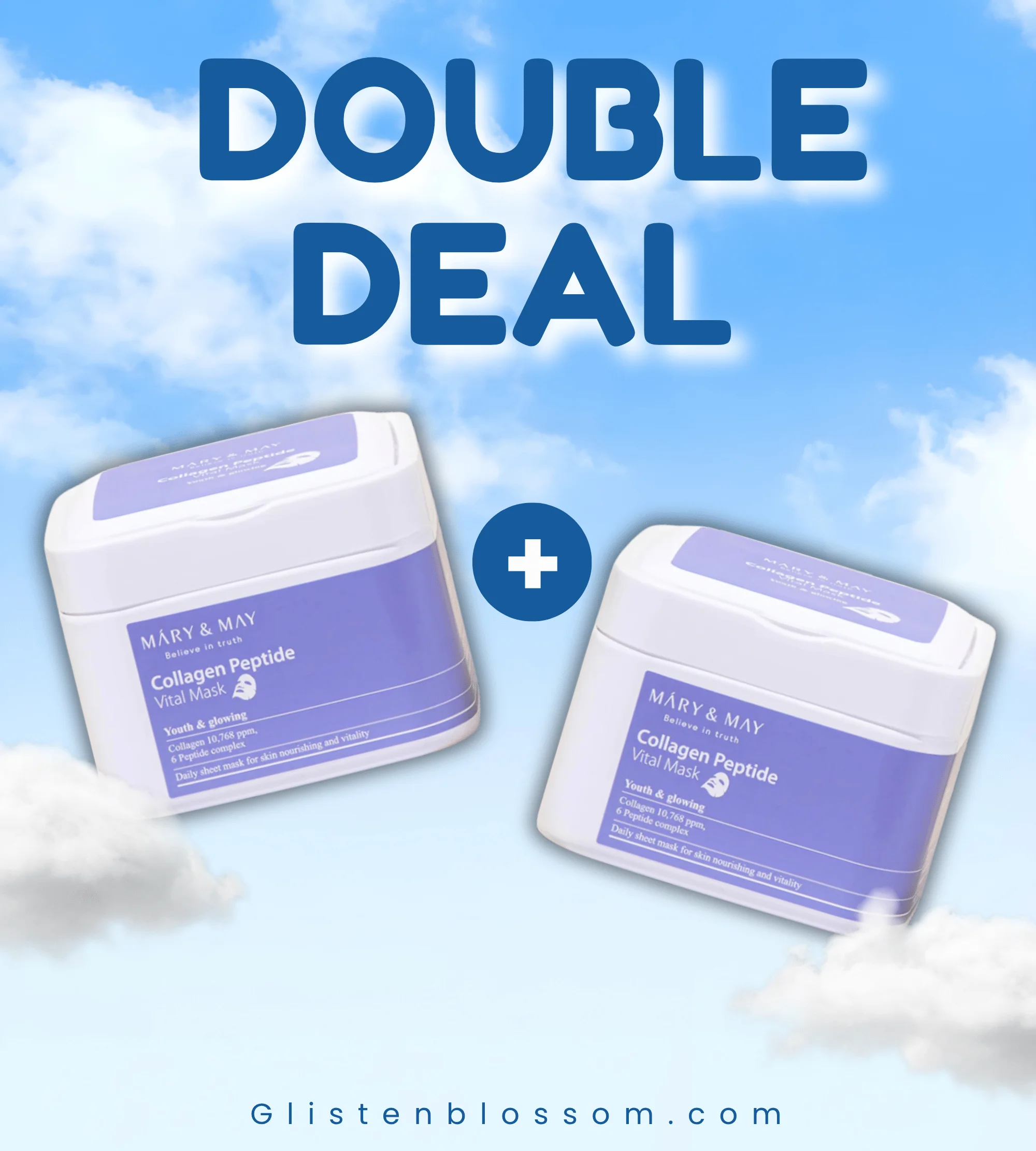 [x2 Double Deal] Mary and May Collagen Peptide Vital Mask (30Ea)