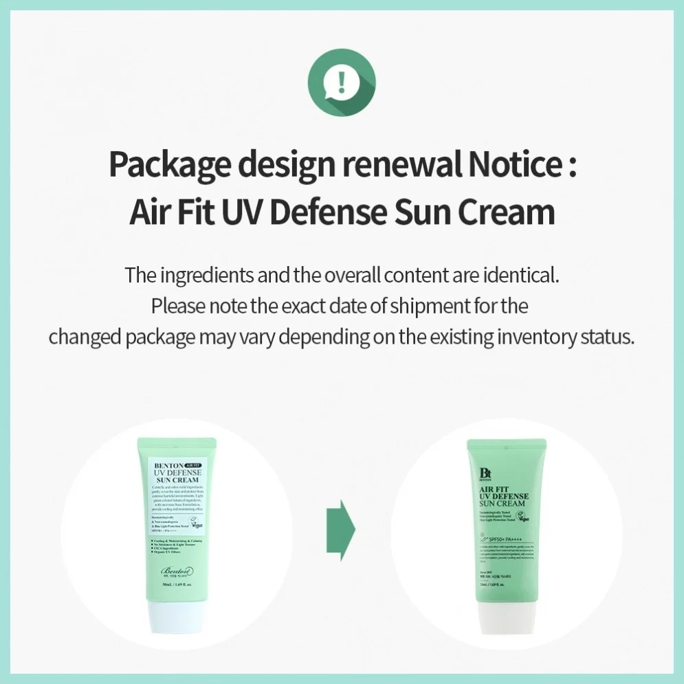 [Benton] Air Fit UV Defense Sun Cream 50ml