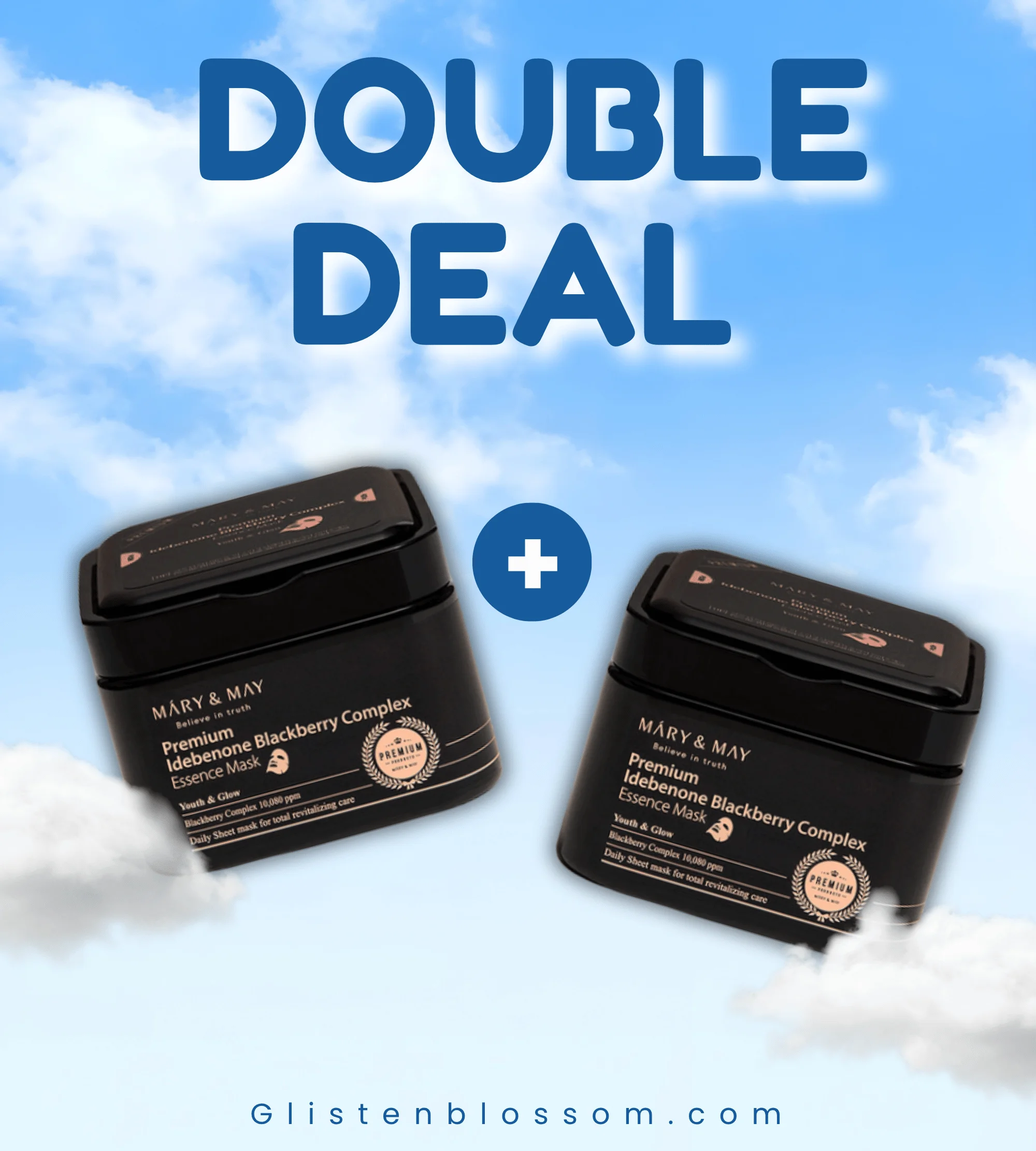 [x2 Double Deal] Mary and May Premium Idebenon Blackberry Complex Essence Mask 20Ea/250G