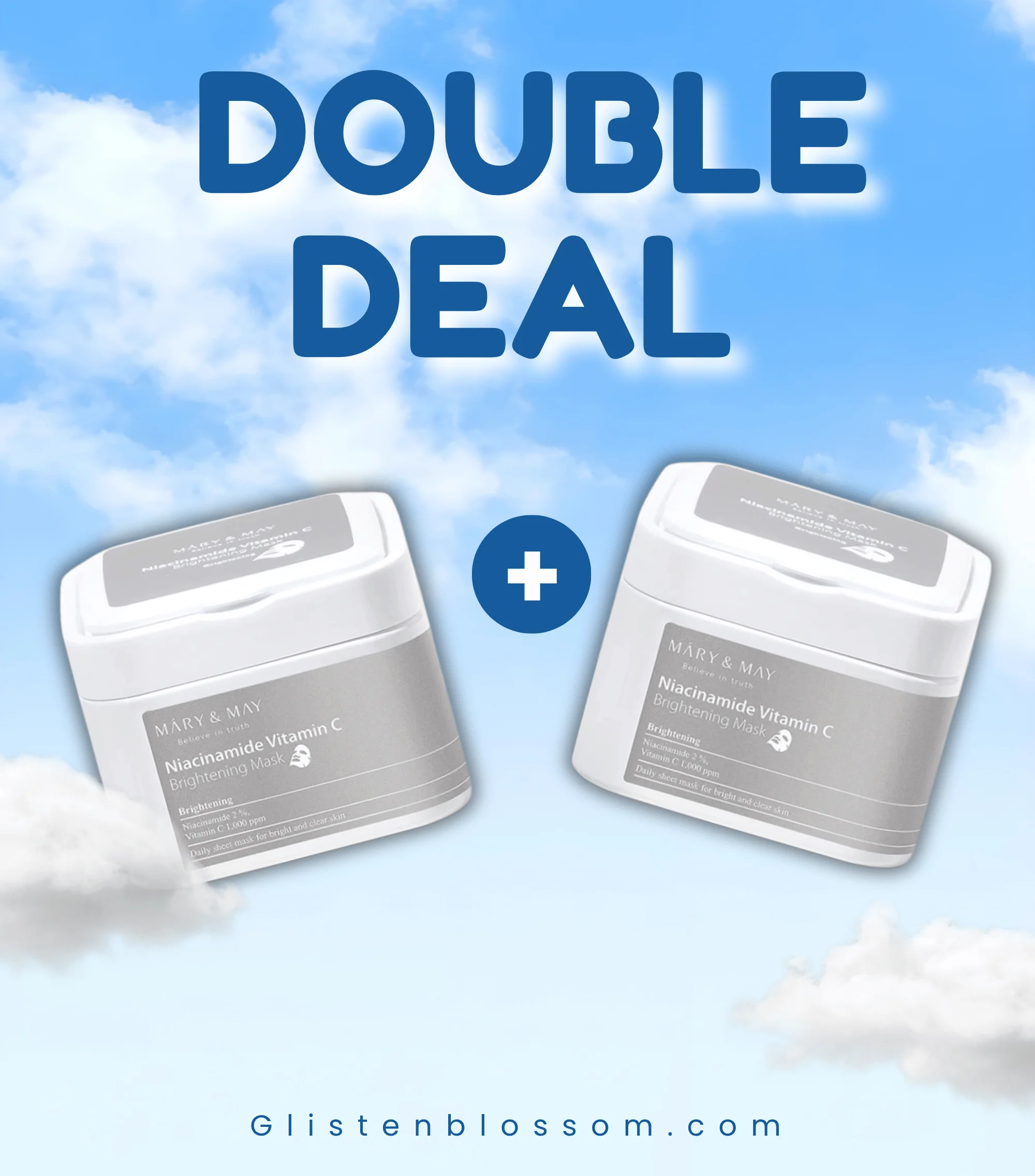 [x2 Double Deal] Mary and May Niacinamide Vitamin C Brightening Mask (30Ea)