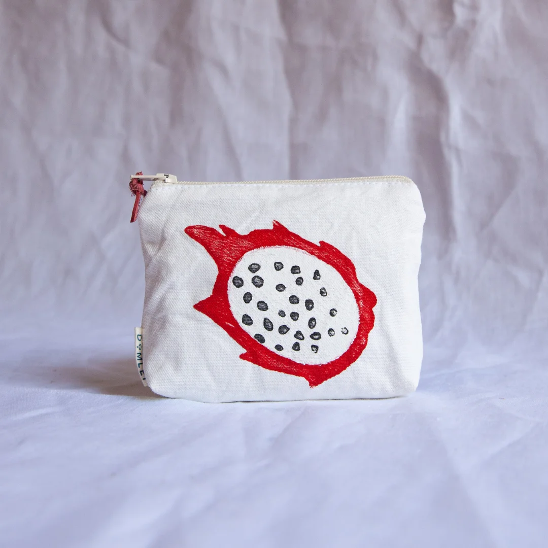 Hand block print pouches small Fruit