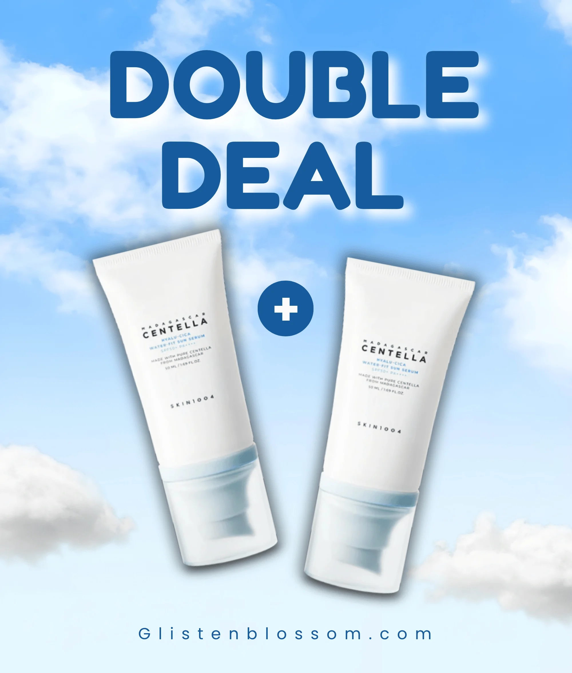 [x2 Double Deal] Skin1004 Hyalu-Cica Water-Fit Sun Serum Spf50+ Pa++++ 50ML